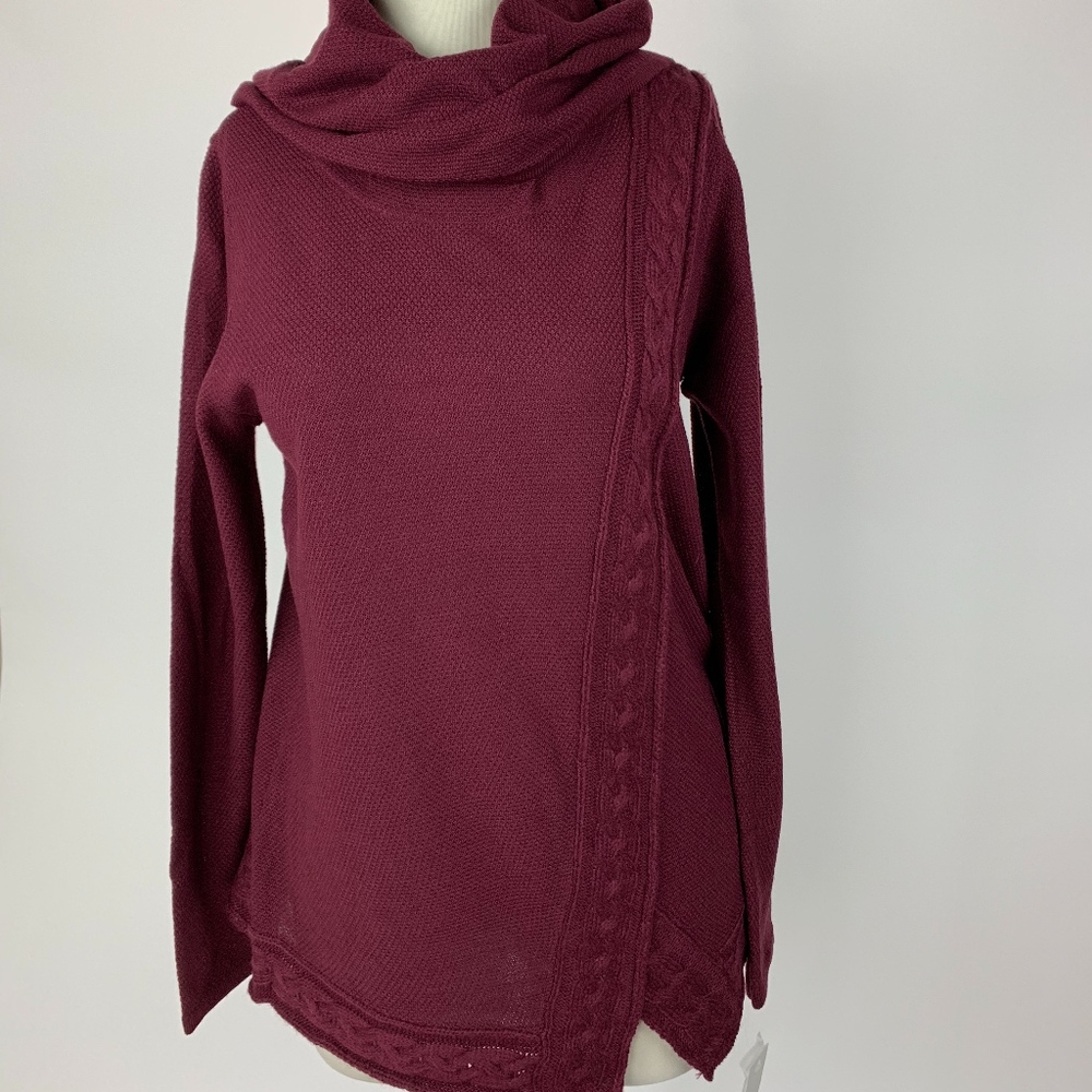 NEW Croft and Barrow Burgundy Cowl Neck Sweater S